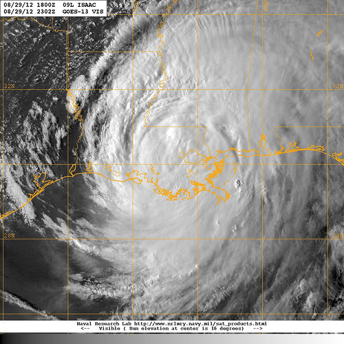 Radarbild stormen Isaac