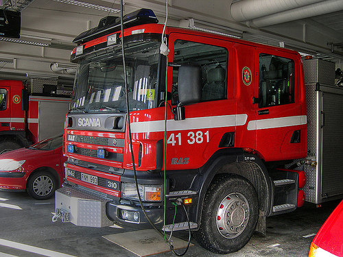 Bild på brandbil i Nora, Örebro