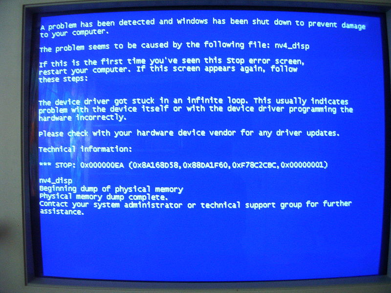 BSOD Blue Screen of Death